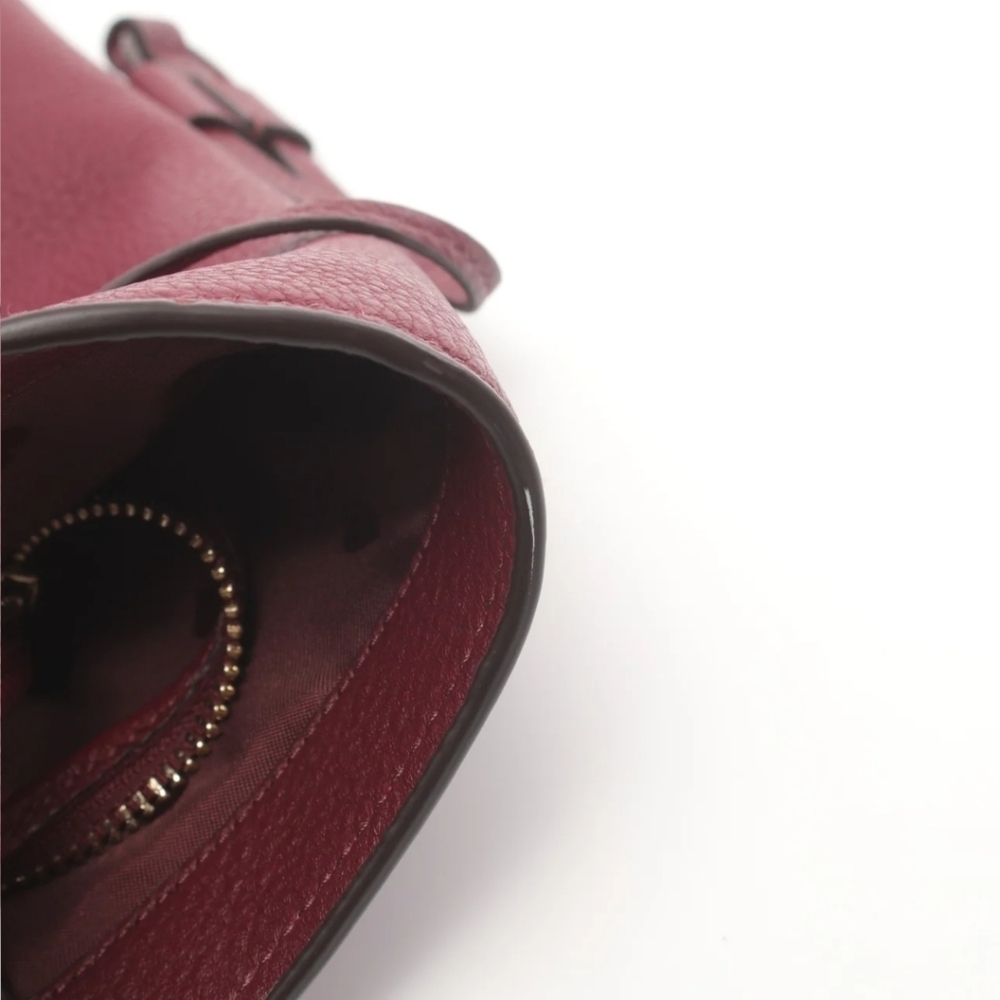 Kate Spade Marti Large Shoulder Bag Bordeaux Pebbled Leather Hobo Bucket - Picture 7 of 7